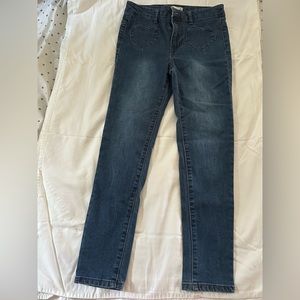 Epic Thread blue jeans with heart pockets.
